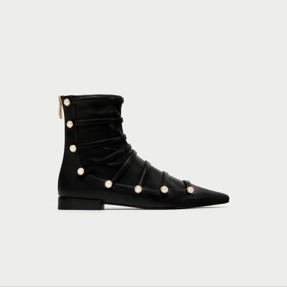 zara pearls boots
